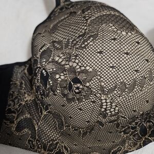 Cacique black lace & nude underwire bra 40DD